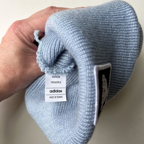 NWT Adidas Women's Fit Cuff Fold Beanie Blue Athleisure - Picture 6 of 6